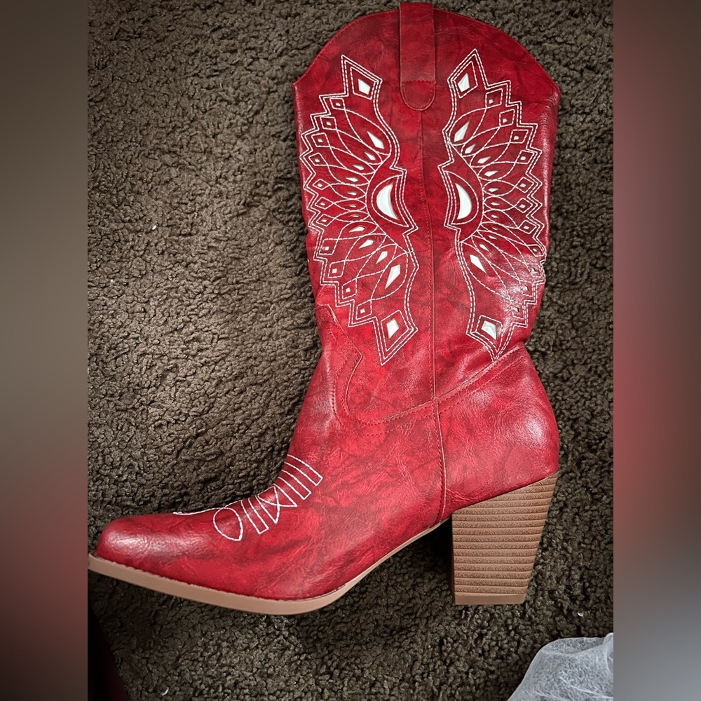 Red cowboy boots